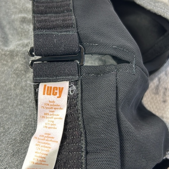 LUCY Grey/Black Workout Tank Top with Racing Back Size Medium - Picture 8 of 11